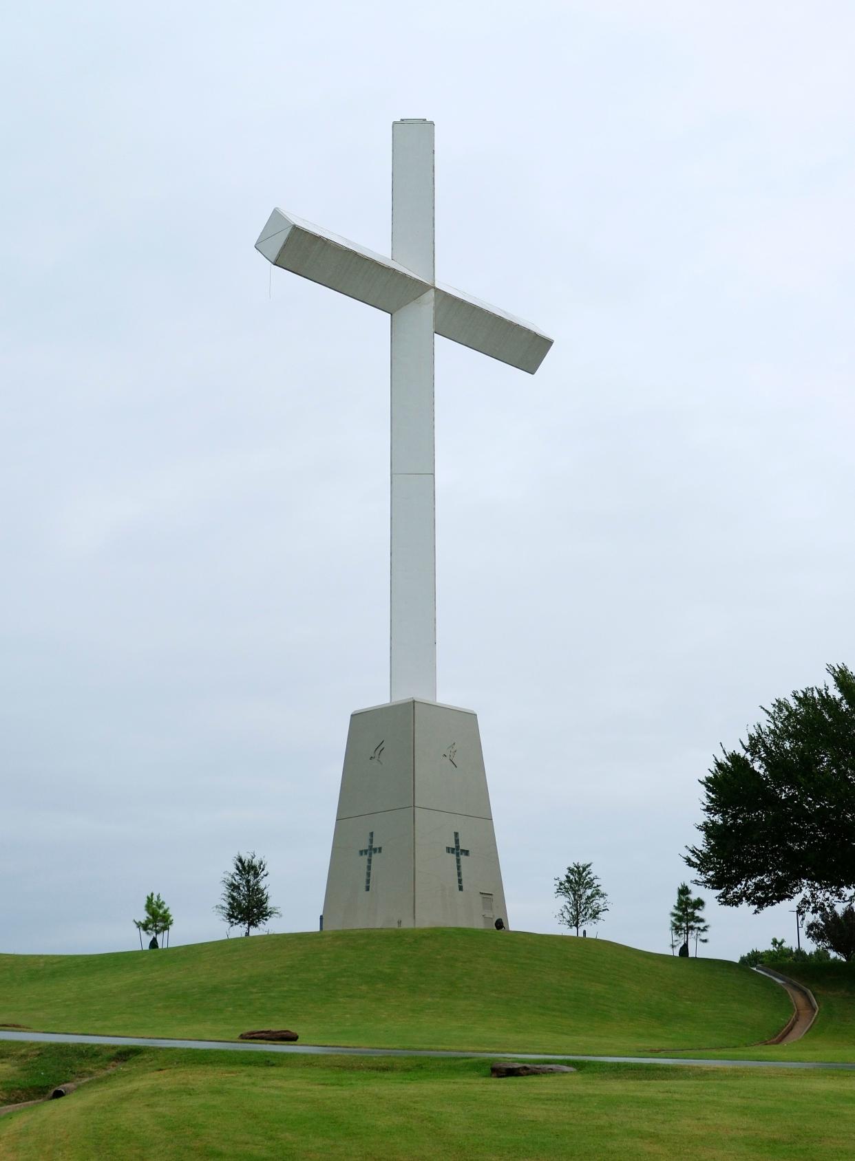 A giant cross is shown at Edmond-based Life.Church at Second Street and Interstate 35 in Edmond.