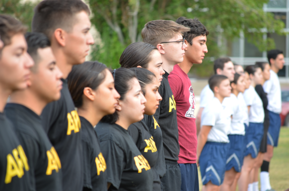 Friday morning, Sept. 9, 2022, New Mexico State University ROTC cadets honor heroes and those who lost their lives in the attacks against the U.S. on Sept. 11, 2001.