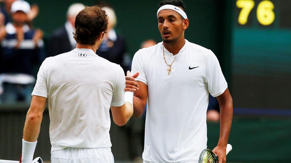 Pictured here, Andy Murray and Nick Kyrgios at Wimbledon in 2016.