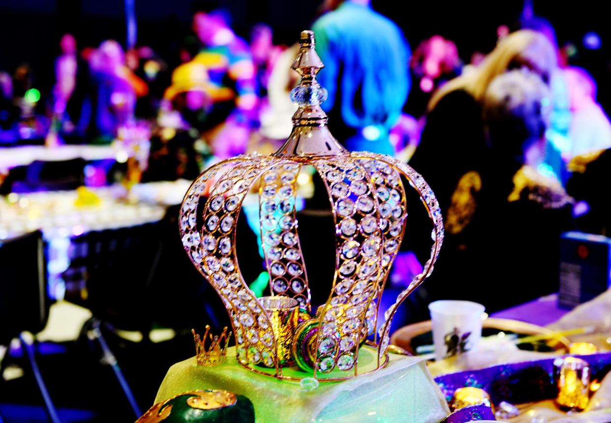 A crown decoration at the 12th Night Party hosted by the Krewe of Centaur Saturday evening, January 6, 2024, at the Bossier Civic Center.