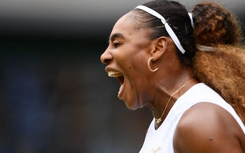 Serena Williams won the first set of her quarter-final against Alison Riske - Credit: AFP