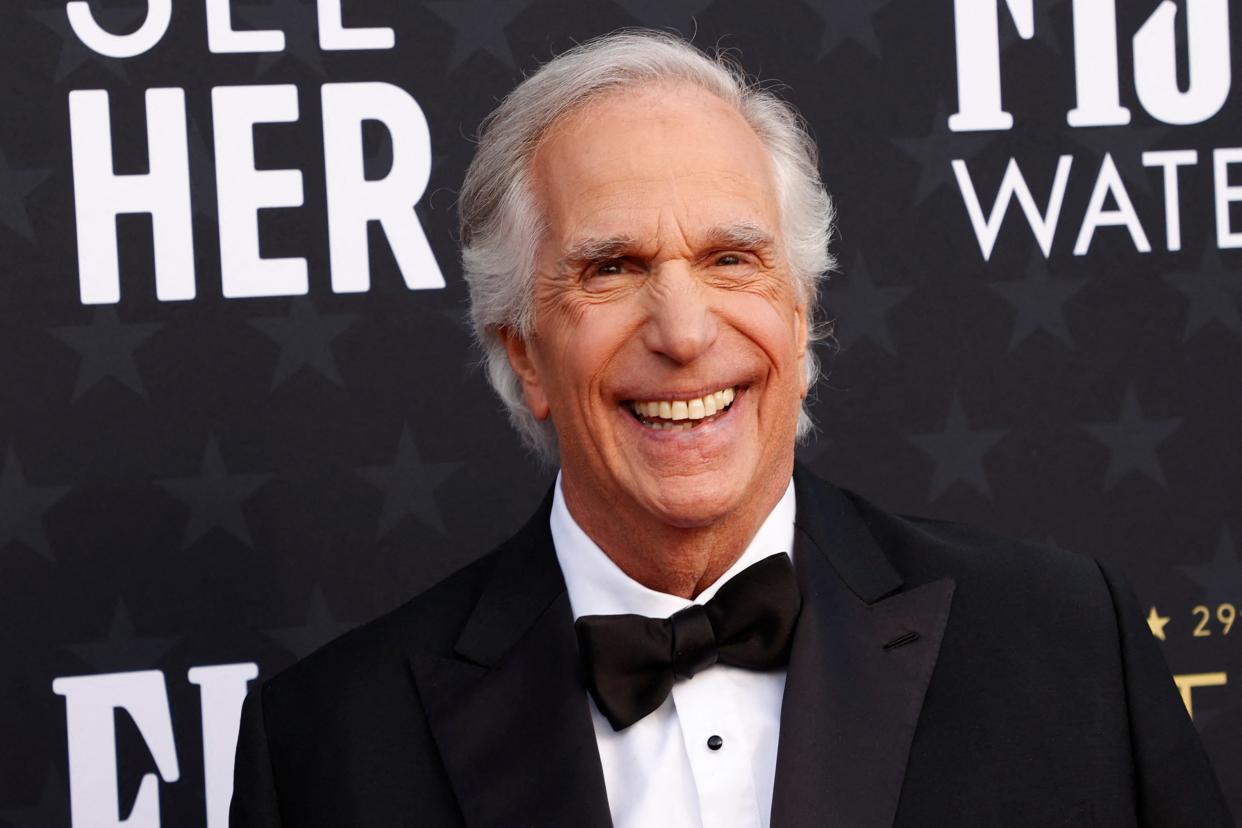 US actor Henry Winkler arrives for the 29th Annual Critics Choice Awards at the Barker Hangar in Santa Monica, California on January 14, 2024. (Photo by Michael TRAN / AFP) (Photo by MICHAEL TRAN/AFP via Getty Images) ORG XMIT: 775980160 ORIG FILE ID: 1925912576