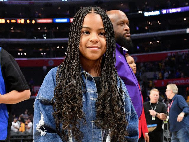 <p>Allen Berezovsky/Getty</p> Blue Ivy at a Los Angeles Clippers game.