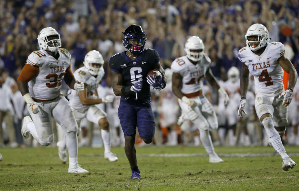 TCU moved to No. 6 after beating Texas 24-7. (AP Photo/Ron Jenkins)