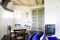 <p>There’s a quaint dining room for you and your guests. (Airbnb) </p>