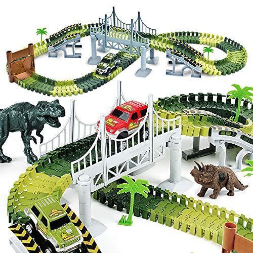 20) Dinosaur Race Car Track