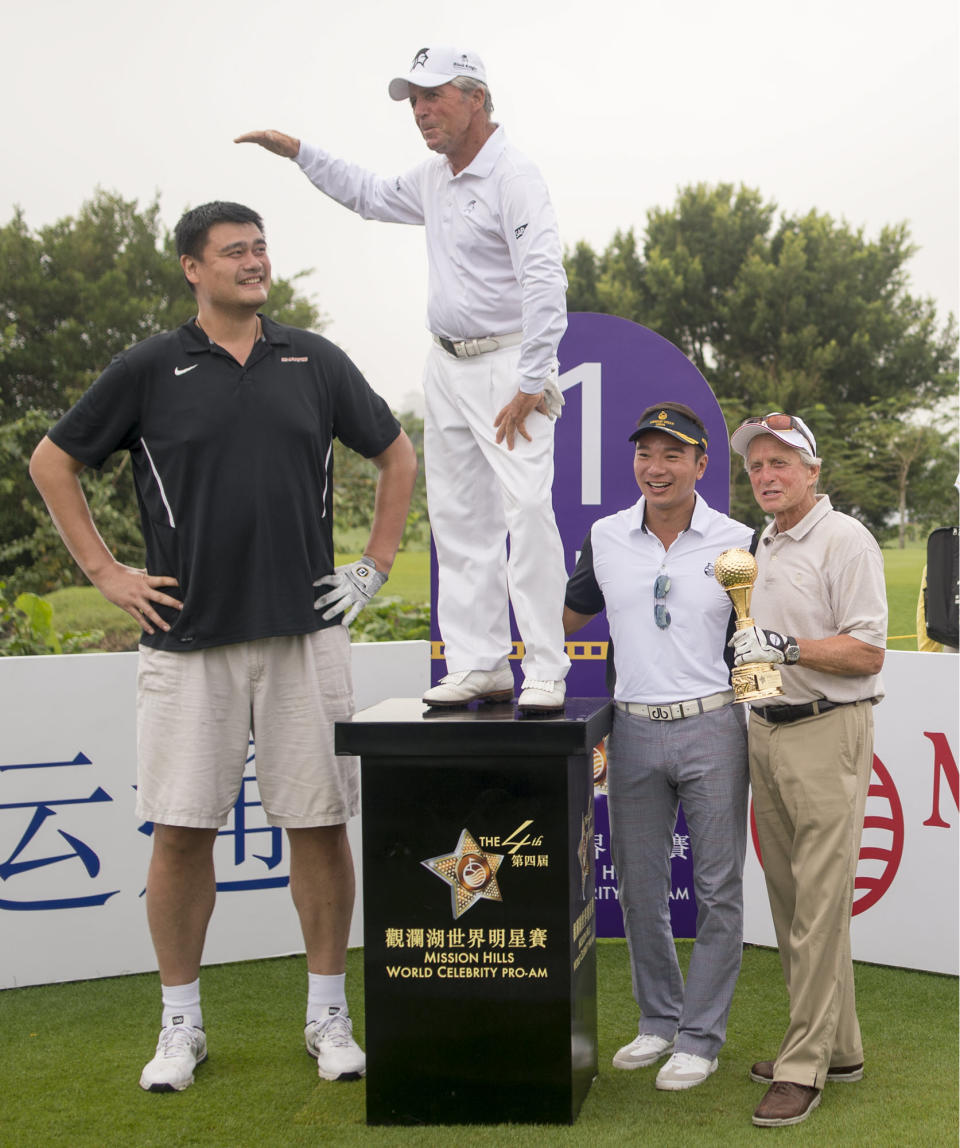 Yao Ming and Gary Player