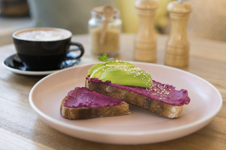 CARDIFF, UNITED KINGDOM - NOVEMBER 02: A plate of avocado on toast in a cafe on November 2, 2018 in Cardiff, United Kingdom. (Photo by Matthew Horwood/Getty Images)
