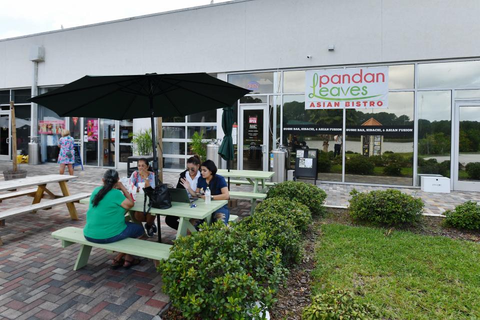 The outside dining area behind Pandan Leaves Asian Bistro, which recently opened at River City Marketplace near Jacksonville International Airport in North Jacksonville.