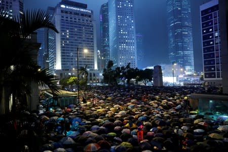 Civil servants attend a rally to support the anti-extradition bill protest in Hong Kong