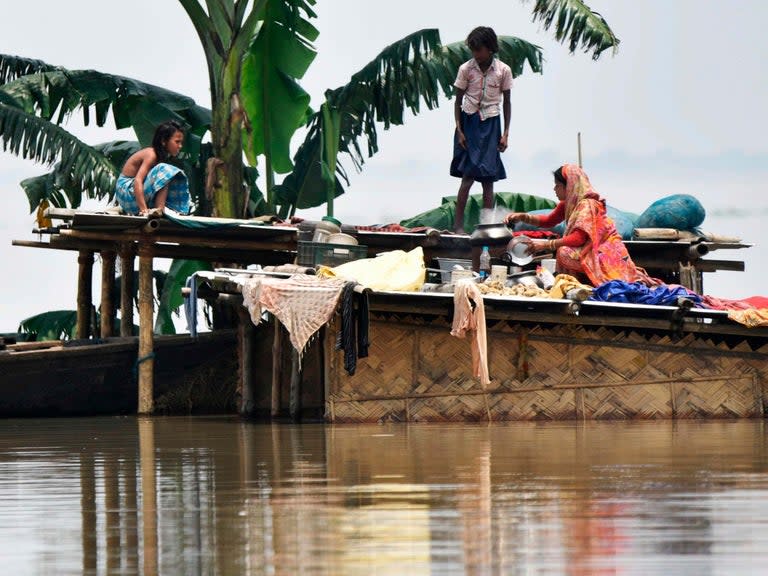 More than 300 people have died and millions more have been displaced after severe flooding hit parts of India, Nepal, Bangladesh and Pakistan.The death toll in the region more than doubled in the last five days, despite heavy rains beginning to wane and water levels receding in some of the worst-affected areas.Downpours and overflowing rivers over the past fortnight have swamped vast swathes of eastern India, where officials on Monday said 102 people had died in Bihar state.At least 120 are missing and feared dead following severe floods and landslides in mostly mountainous Nepal, authorities said, while flash foods floods killed 23 people Pakistan last week.Torrential rains in Bangladesh have killed more than 47 people in the last two weeks, with at least 700,000 others forced to flee their homes.Rain-swollen rivers have broken through at least four embankments, submerging dozens of villages, in one of the worst floods to hit the country in years.Heavy rains and overflowing rivers have swamped 23 districts in northern and northwestern Bangladesh, and five more are at the risk of being flooded as water levels in two rivers are still rising, the country’s Water Development Board said.The government has opened more than 1,000 temporary shelters but many people are unable to reach them and authorities are struggling to deliver relief supplies to those who are marooned.“We have enough relief materials but the main problem is to reach out to the people,” Foyez Ahmed, deputy commissioner of Bangladesh’s Bogra district, said. “We don’t have adequate transport facilities to move to the areas that are deep under water.”Monsoon rains soak South Asia between June and October every year, often causing flooding, but the intensity of the deluge in Bangladesh is uncommon.In India’s tea-growing state of Assam, close to the border of Bangladesh, severe flooding has displaced millions of people and killed more than 60.Separately, at least 32 people were killed on Sunday in lightning strikes in Uttar Pradesh, India’s most populous state in the north.India’s weather office on Monday forecast “extremely heavy” rain in four of the 14 districts of the southern state of Kerala.Kerala last year faced its worst floods in about a century, with heavy rain and landslides killing nearly 500 people, destroying houses and wiping out farmlands.Monsoon rains, which deliver 75 per cent of India’s annual rain, have not been evenly distributed.The Himalayan region has received substantially more rain than some of the areas in the plains, where there has been 60 per cent less rain than the average for previous years, according to the state-run India Meteorological Department.