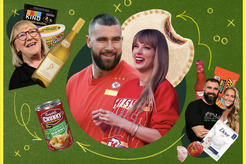 taylor and travis kelce and family's grocery deals