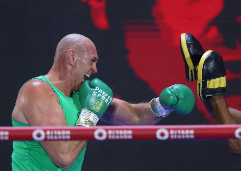 Tyson Fury trains in Riyadh ahead of his undisputed heavyweight world title fight against Oleksandr Usyk (Fayez Nureldine)