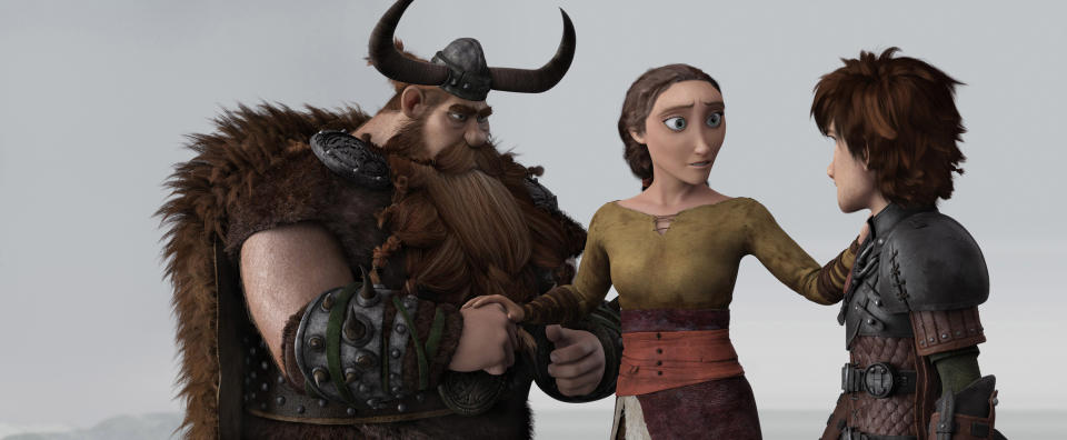 Stoick, Valka, and Hiccup