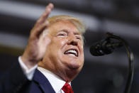 President Donald Trump speaks at a campaign rally at Williams Arena in Greenville, N.C., Wednesday, July 17, 2019. (AP Photo/Carolyn Kaster)