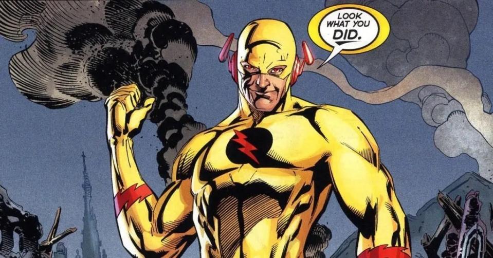 Eobard Thawne, the Reverse Flash, ruining Barry Allen's life in Flashpoint.