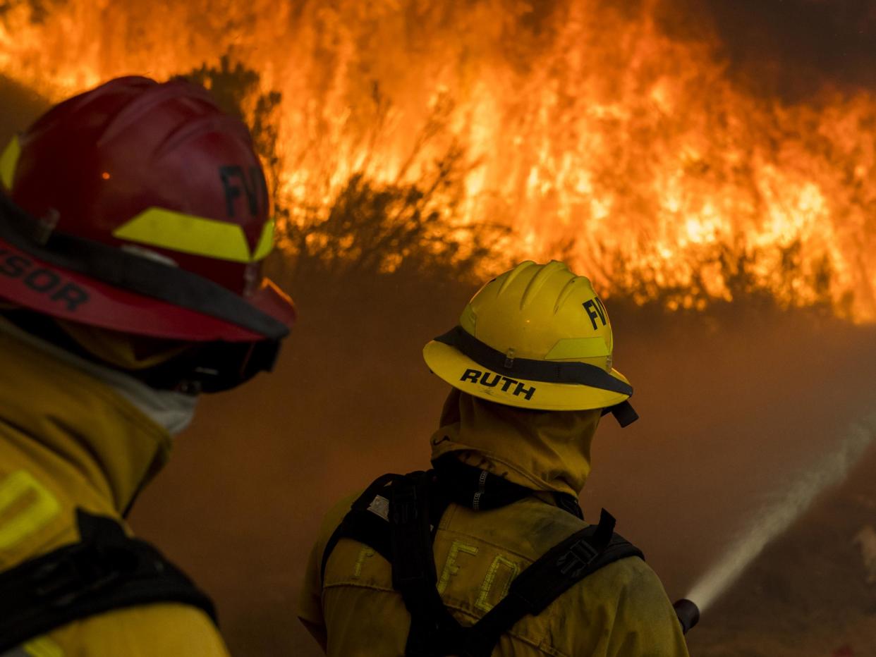 He says California’s Department of Forestry & Fire Protection is carrying out an investigation to work out how the fires started and it was not clear whether it was even arson: Stuart Palley/ Los Angeles Times via Getty