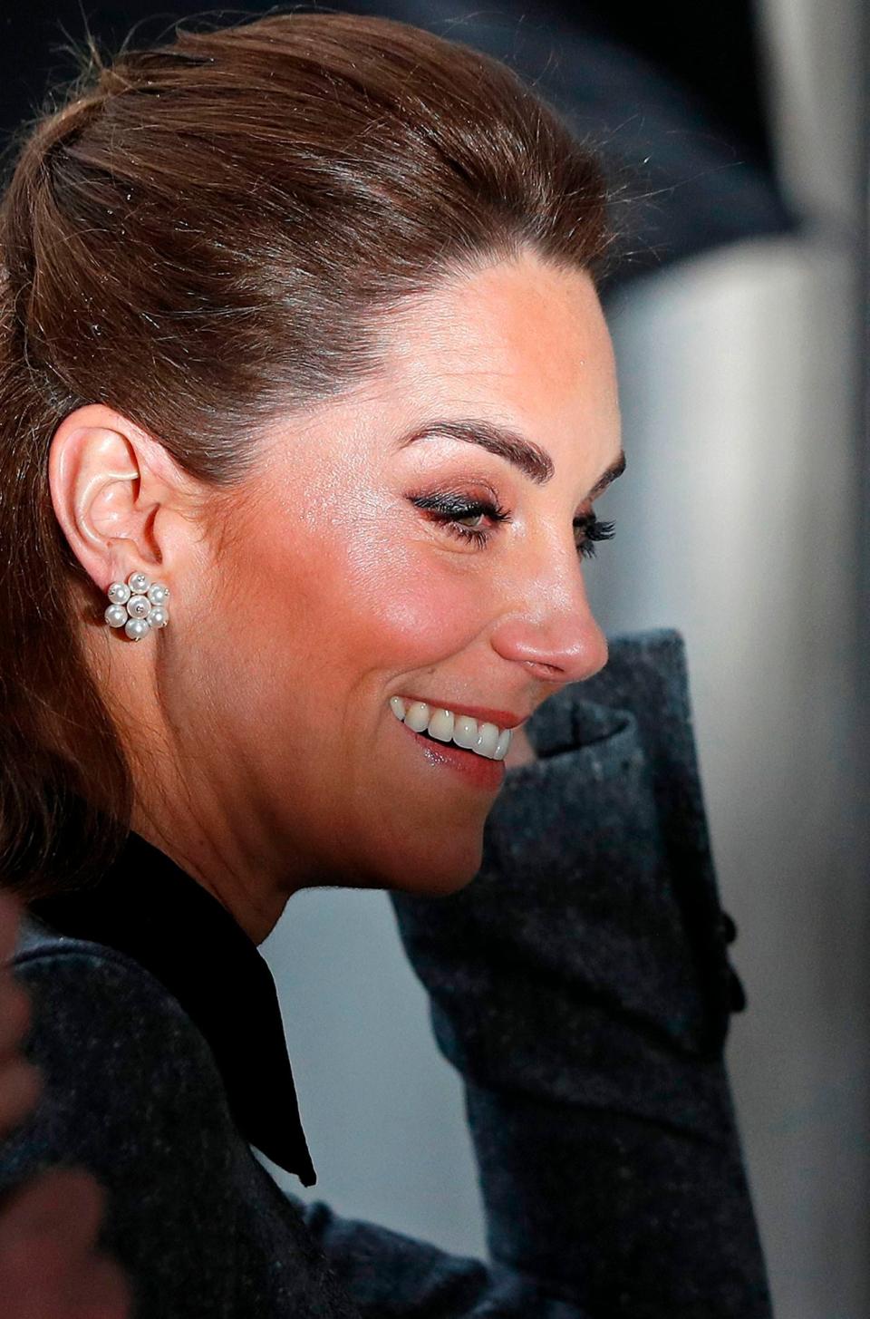 Catherine, Duchess of Cambridge reacts as she arrives to attend the UK Holocaust Memorial Day Commemorative Ceremony at Methodist Central Hall in London on January 27, 2020 (AFP via Getty Images)