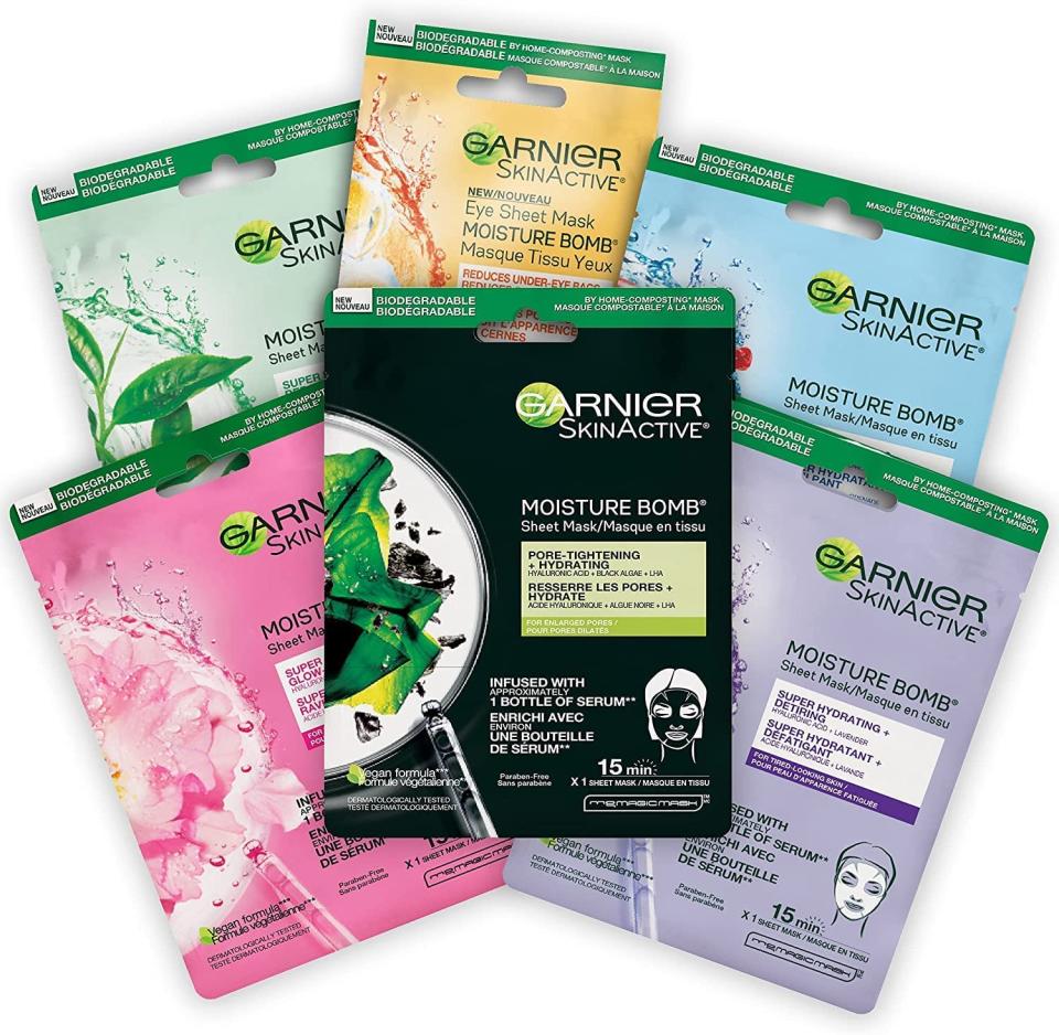 Garnier SkinActive Moisture Bomb Sheet Masks Combo Set. Image via Amazon.