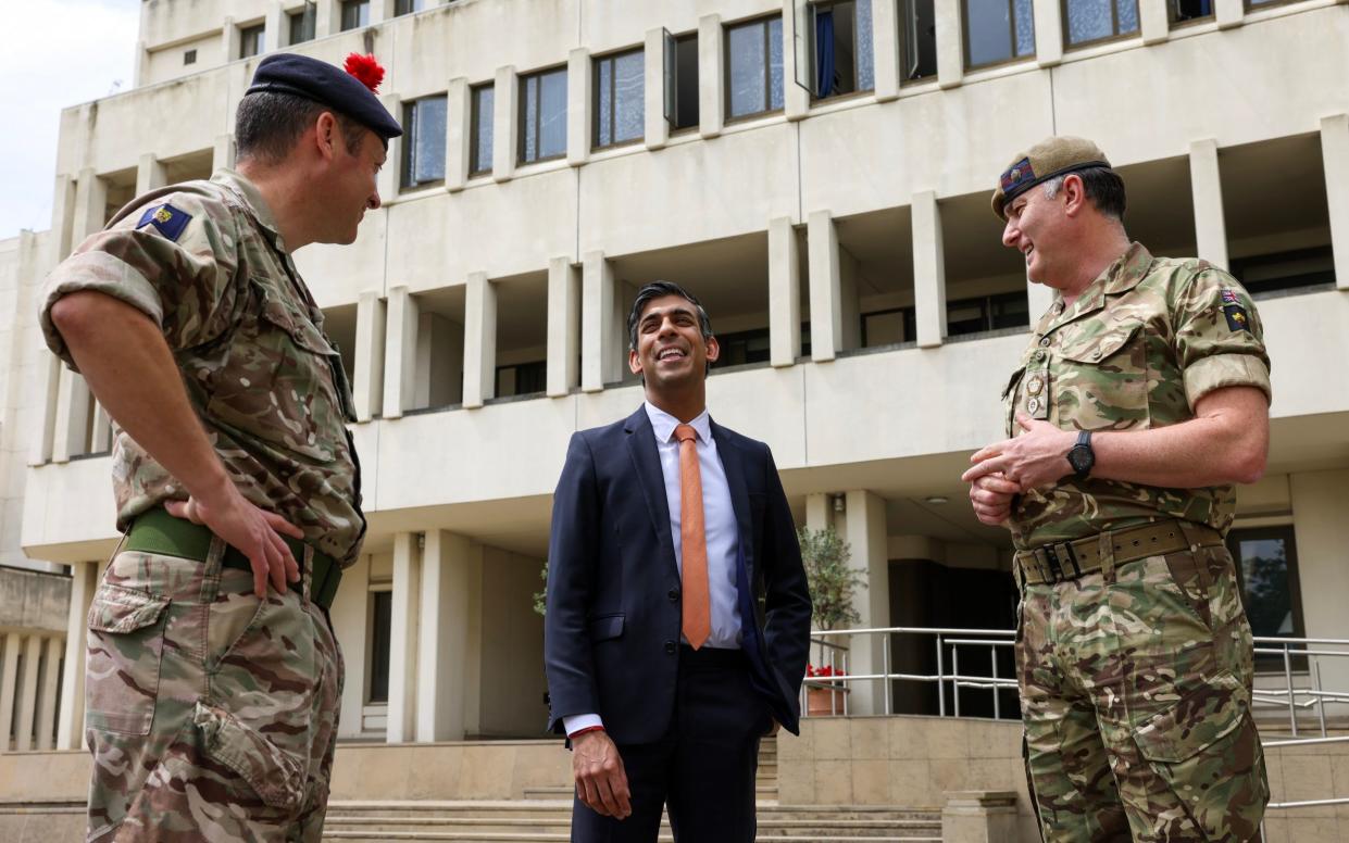 Rishi Sunak at Wellington Barracks in London