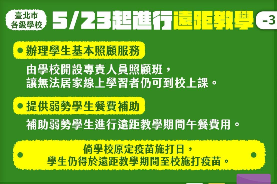 家長如無法照顧，學生仍可到校上課