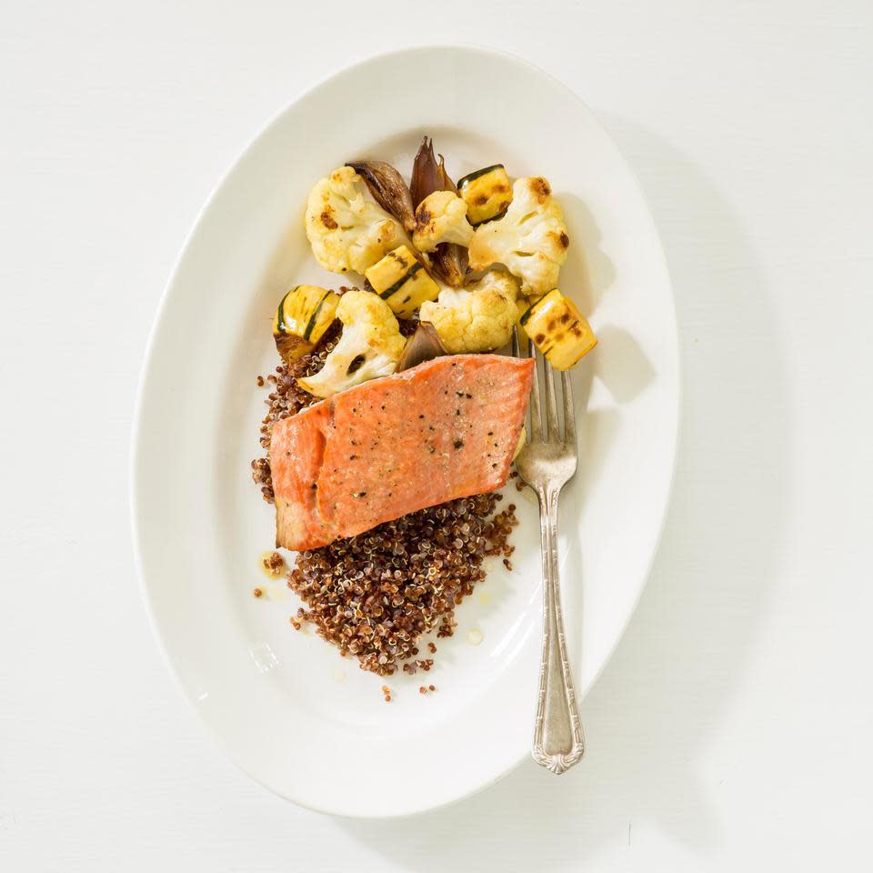 Salmon with Roasted Vegetables & Quinoa