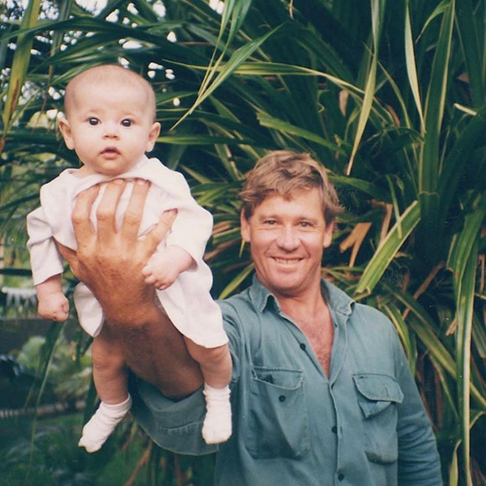 <p>For the love little girls have for their fathers. Bindi Irwin marked the 10th anniversary of her father Steve Irwin’s death by <a href="https://www.yahoo.com/celebrity/bindi-irwin-honors-father-steve-174508449.html" data-ylk="slk:sharing a photo;elm:context_link;itc:0;sec:content-canvas;outcm:mb_qualified_link;_E:mb_qualified_link;ct:story;" class="link  yahoo-link">sharing a photo</a> of him holding her in one hand as a baby. She captioned it: “You’ll be my hero for my entire existence. I love you more than words can describe.” (Photo: <a href="https://www.instagram.com/p/BJ6PWquhIQM/?taken-by=bindisueirwin" rel="nofollow noopener" target="_blank" data-ylk="slk:Instagram;elm:context_link;itc:0;sec:content-canvas" class="link ">Instagram</a>)</p>