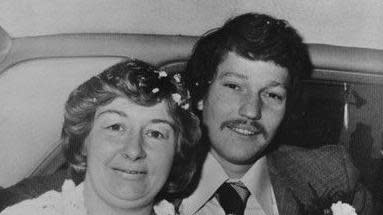 Carol and Allen Morgan on their wedding day.