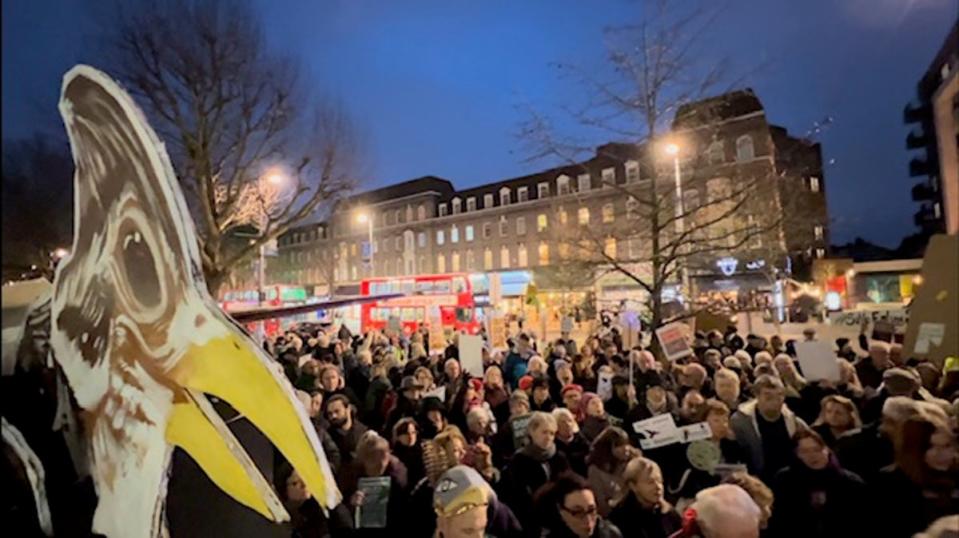 Protests at Ealing Town Hall in February (Katie Boyles)