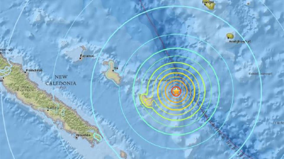 A magnitude 7.3 quake has struck near New Caledonia and Vanuatu, sparking warnings of hazardous tsunami waves. Source: USGS