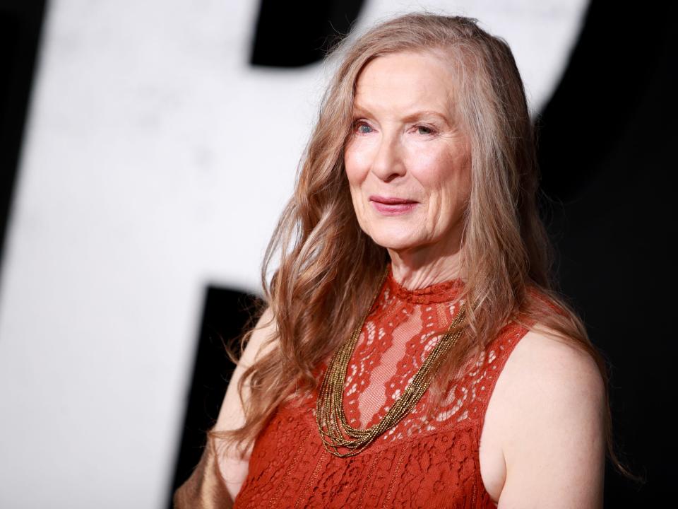 Frances Conroy in 2019 in red dress