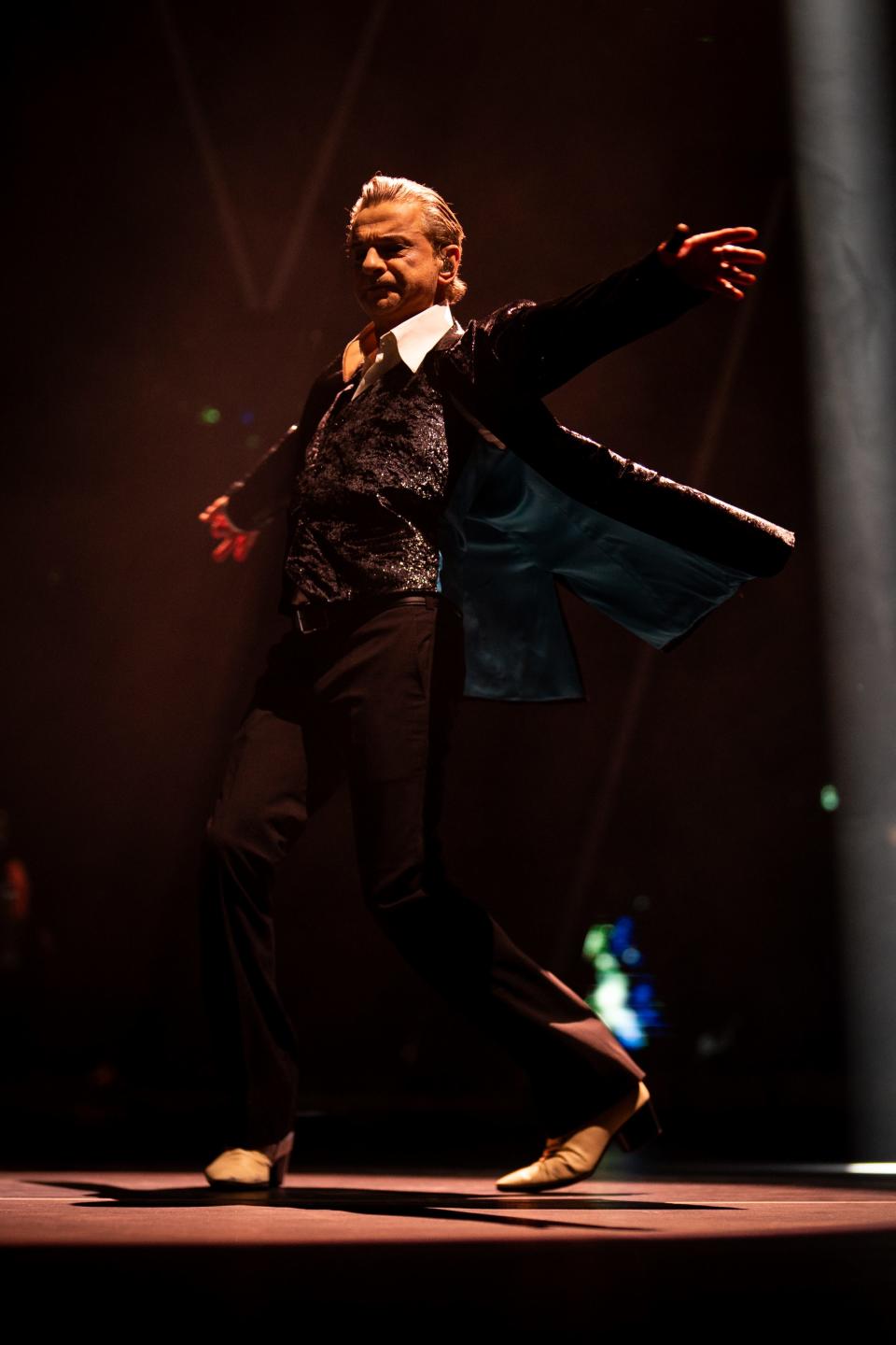 Dave Gahan of Depeche Mode performs during their Memento Mori World Tour concert at Bridgestone Arena in Nashville, Tenn., Thursday, Oct. 19, 2023.