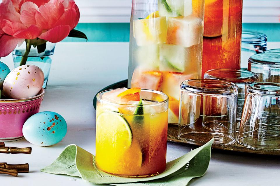 Sparkling Citrus Punch with Lemonade Ice Cubes