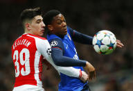 Football - Arsenal v AS Monaco - UEFA Champions League Second Round First Leg - Emirates Stadium, London, England - 25/2/15 Monaco's Anthony Martial in action with Arsenal's Hector Bellerin Reuters / Eddie Keogh Livepic EDITORIAL USE ONLY.