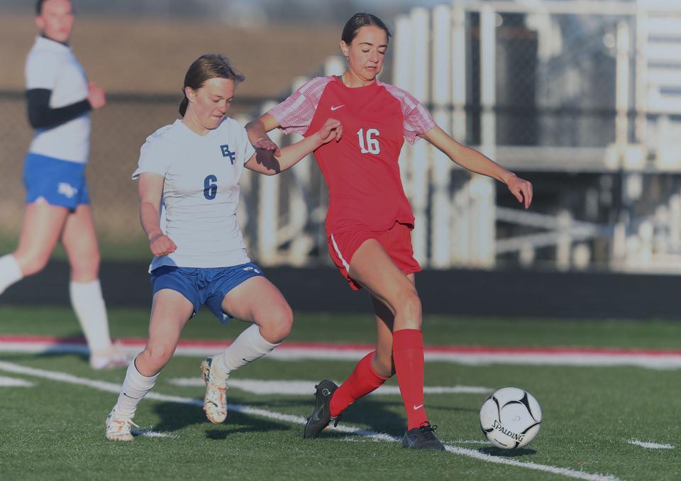 Junior center back Taylor Pyle helped the 1A No. 2 Gilbert girls soccer team record its eighth shutout in 10 games during Tuesday's 4-0 victory over Bondurant-Farrar at Gilbert.