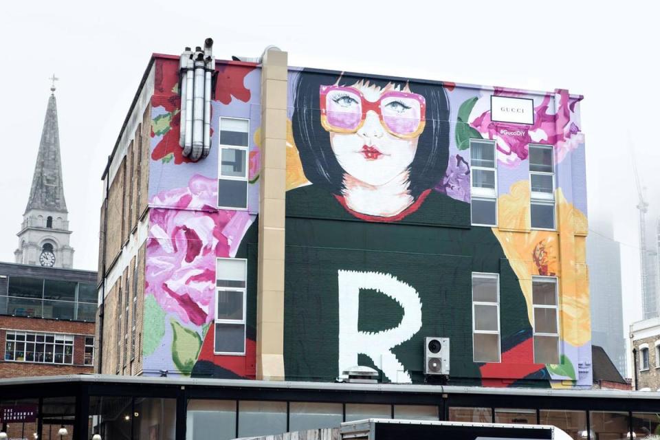 倫敦紅磚巷（Brick Lane）的Gucci藝術牆。（圖取自Gucci臉書）