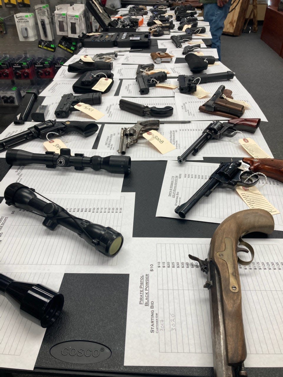 The Ellettsville Police Department and Monroe County Sheriff's Office are selling guns in an auction.