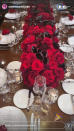 <p>Alabama snapped a photo of the stunning tablescape at the couple's celebration, which featured bundles of red roses that stretched down the long table. </p>