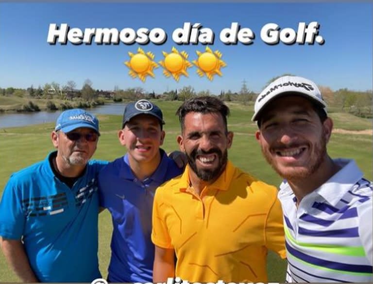 Tevez y un partido de golf con amigos y familia en septiembre.