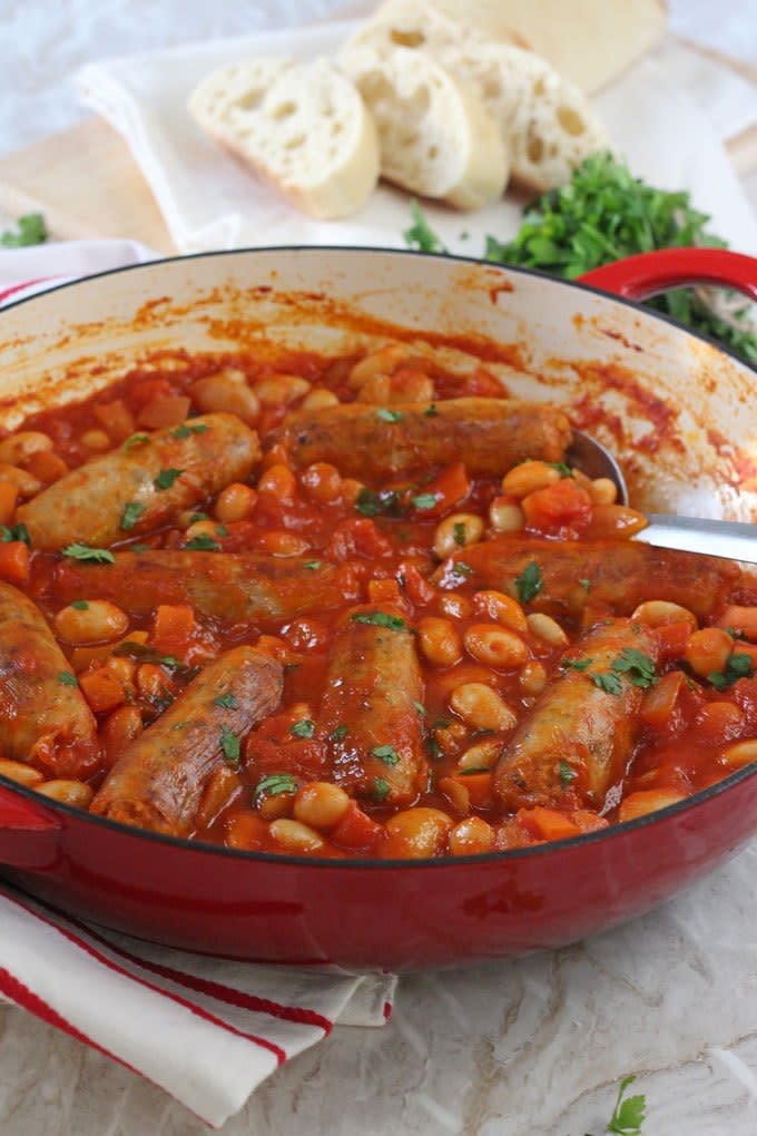 Sausage and butter bean casserole 