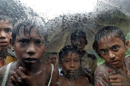 Rohingya refugee children pictured in a camp in Cox's Bazar, Bangladesh, September 19, 2017. REUTERS/Cathal McNaughton