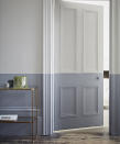 <p> Whether you&apos;ve just moved into a new home, or fancy a weekend of redecorating, it can be frustrating to settle on just one shade. So if you&apos;re down to two swatches, it can be possible to include both. </p> <p> This gorgeous idea by Crown Paints uses cornflower blue and a crisp white shade to create a dipped design that creates interest and cohesion. Be sure to equip yourself with masking tape and a spirit level for great results when painting doors yourself.&#xA0; </p>