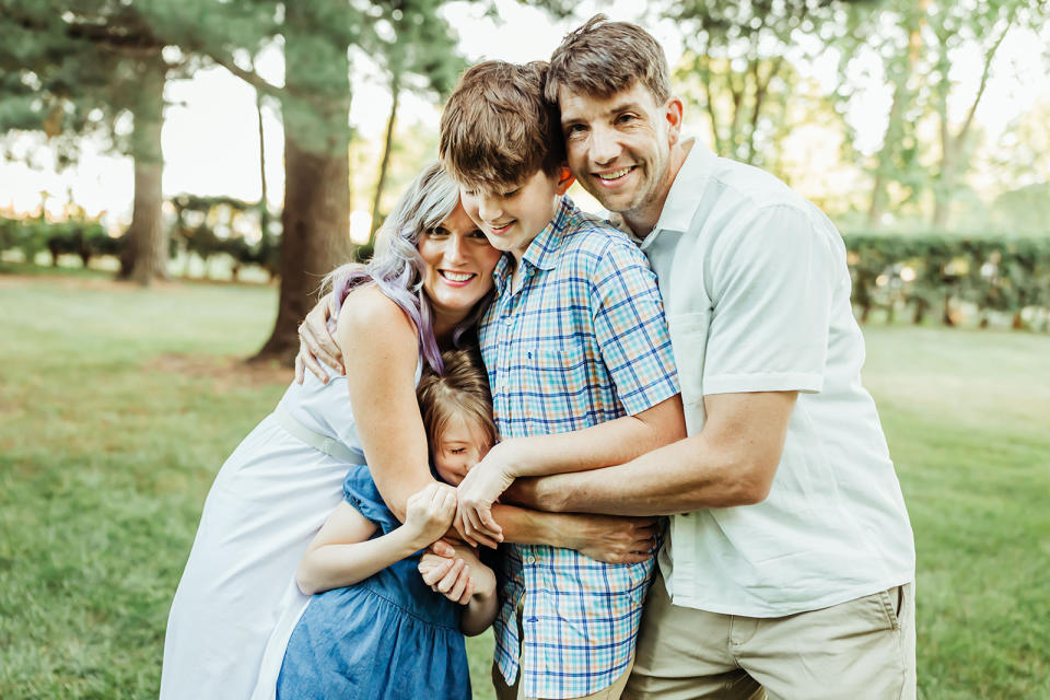 Amber and Adam Briggle and their two children<span class="copyright">Jillian R McKenzie/Courtesy Amber Briggle</span>