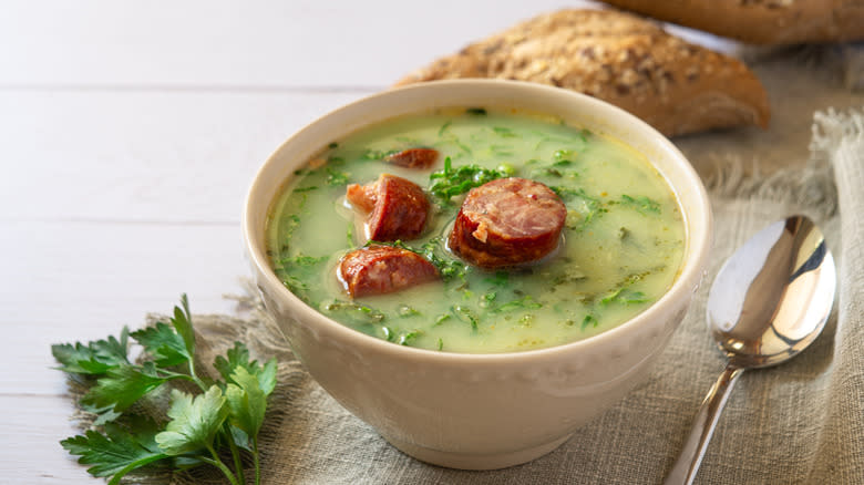 bowl of caldo verde