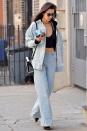 <p>While denim can be the enemy on hot summer days, it is the ideal material for spring, so don't be afraid to double up à la Bella Hadid.</p>