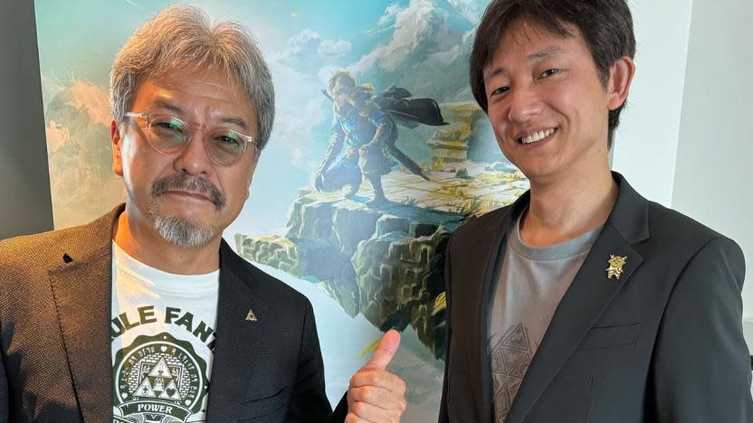 Eiji Aonuma (izq.) y Hidemaro Fujibayashi (der.)