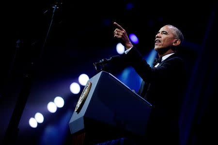 U.S. President Barack Obama addresses the 39th Annual Congressional Hispanic Caucus Institute Public Policy Conference and Annual Awards Gala, in Washington, U.S., September 15, 2016. REUTERS/Mary F. Calvert