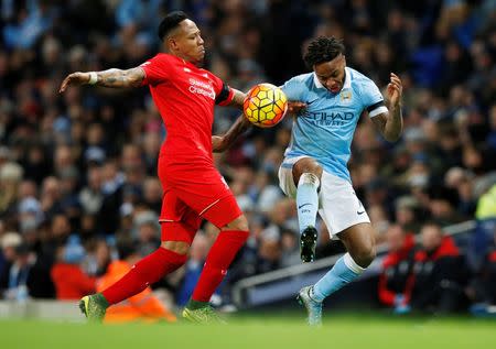 Football - Manchester City v Liverpool - Barclays Premier League - Etihad Stadium - 21/11/15 Manchester City's Raheem Sterling in action with Liverpool's Nathaniel Clyne Reuters / Phil Noble Livepic