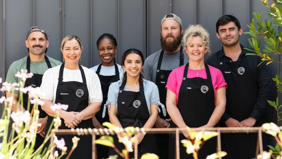 MasterChef's Brent, Rhiannon, Rue, Adi, Brent, Cath and Declan.