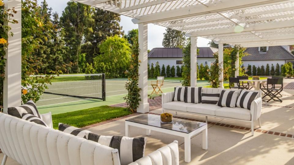 The tennis court and tennis pavilion - Credit: Simon Berlyn